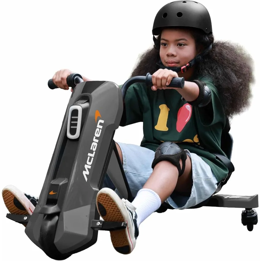 

Electric Go Kart for 24V Drifting Go Cart with 360 Spin Stepless Twist Grip Max Speed 6 MPH 3 Adjustable Seats Music Black