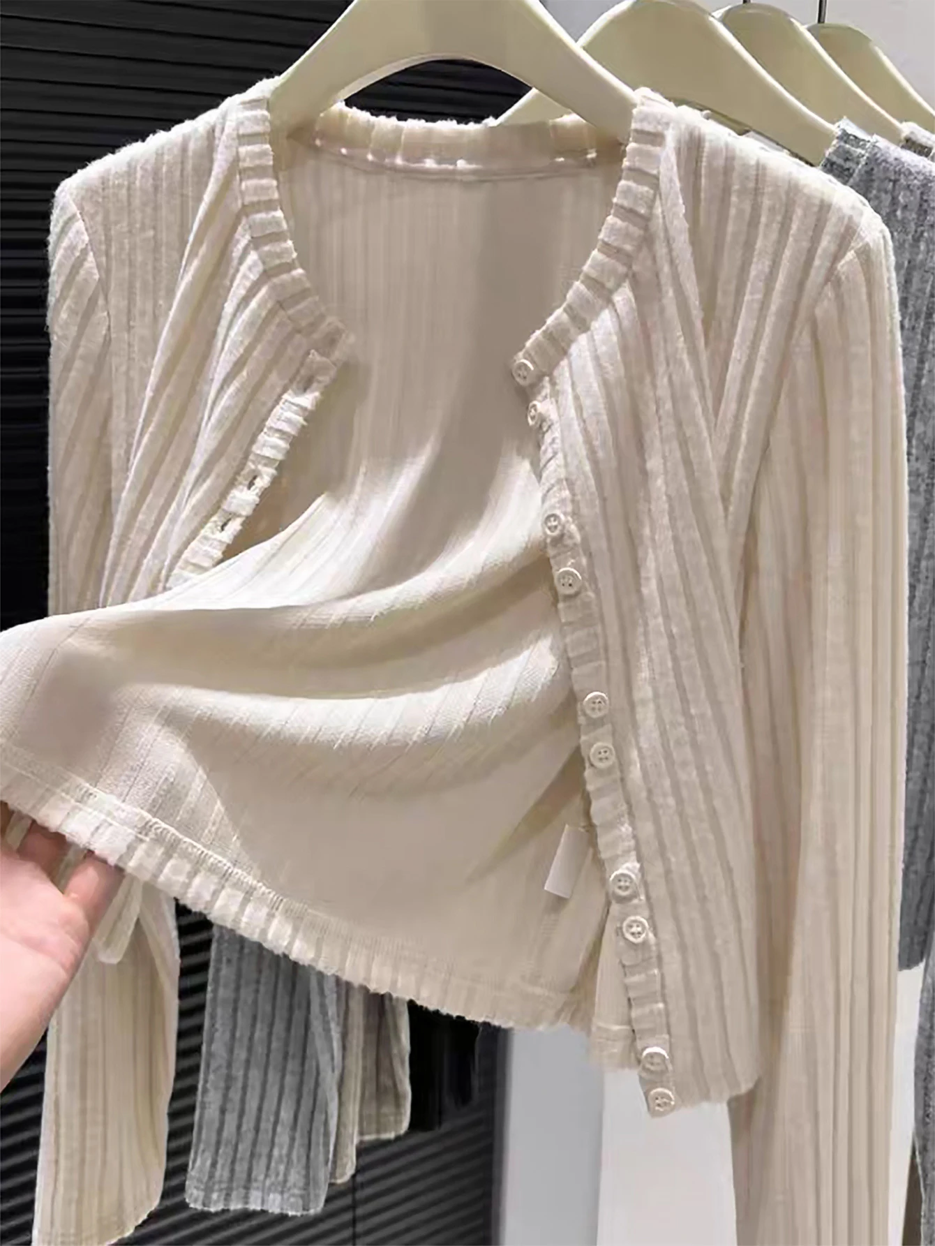 여성용 긴 소매 라운드 넥 가디건 가을 겨울 캐주얼 핏 솔리드 컬러 오픈 프론트 니트웨어 스트레이트 슬리브