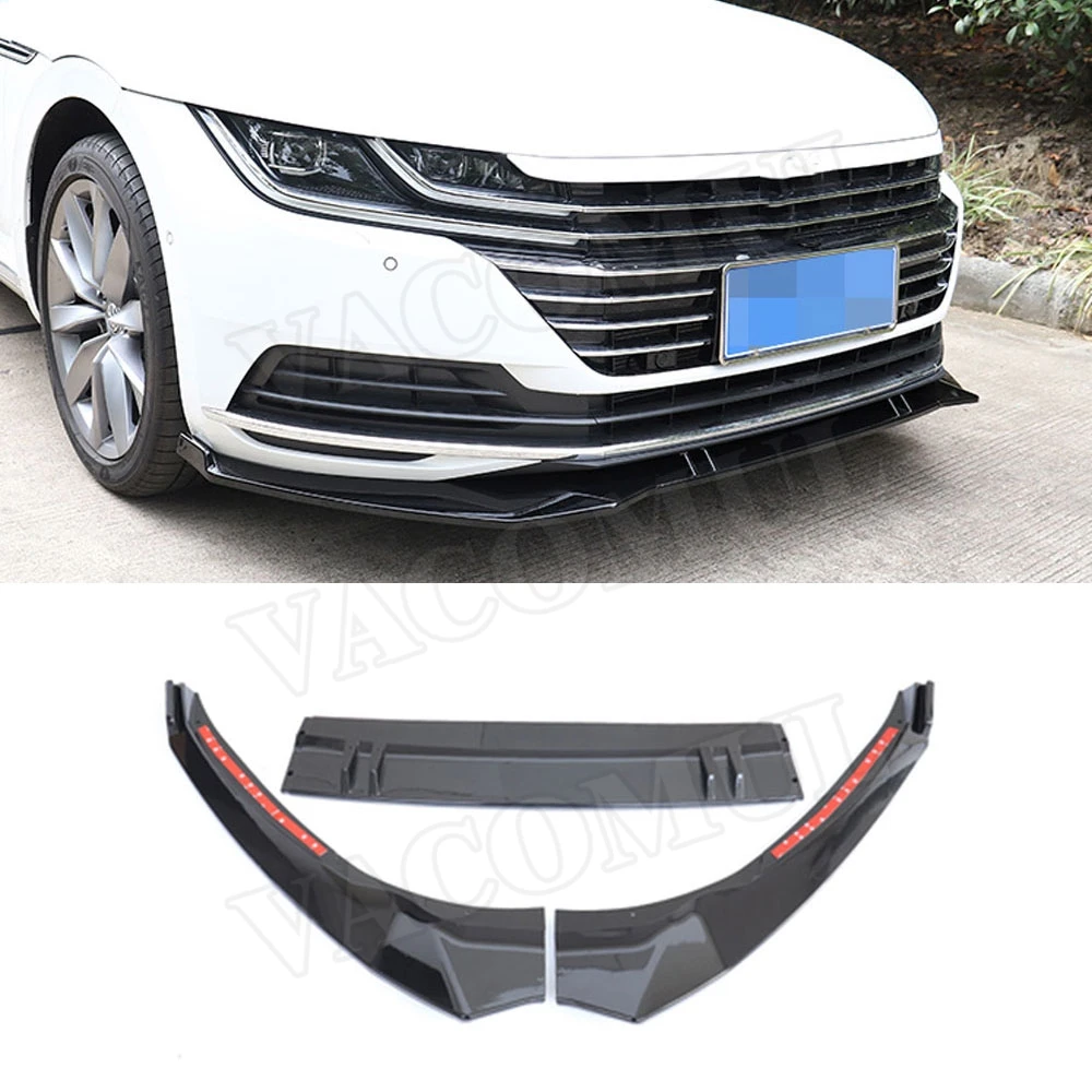 

VACOMUL 3 шт./компл. передний бампер спойлер для Volkswagen CC 2019 2020 ABS черная головка подбородок лопата протектор автомобильный Стайлинг