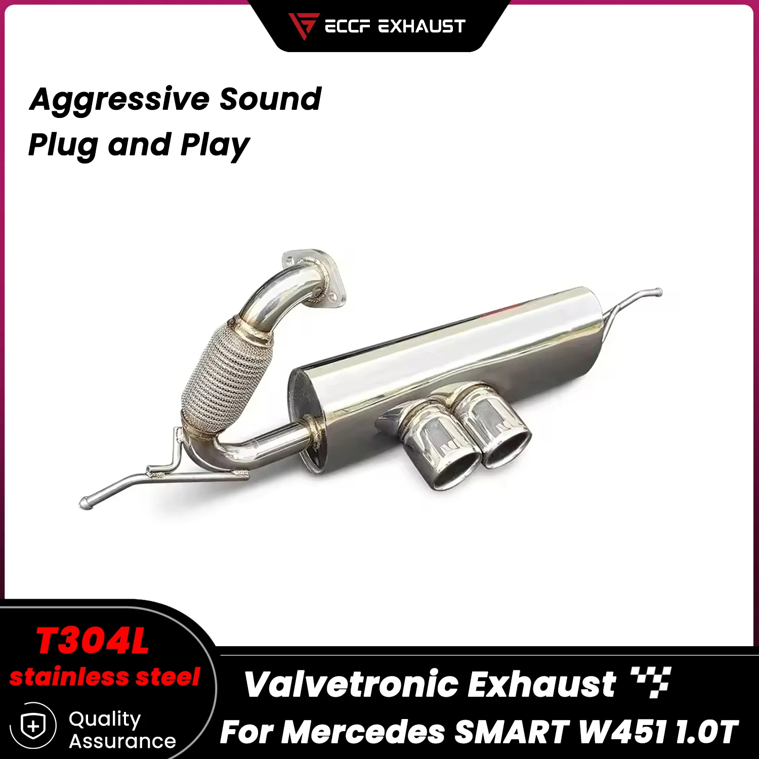 

Aggressive Sound Stainless Steel Catback Exhaust for Mercedes SMART W451 1.0T Unleash Maximum Performance