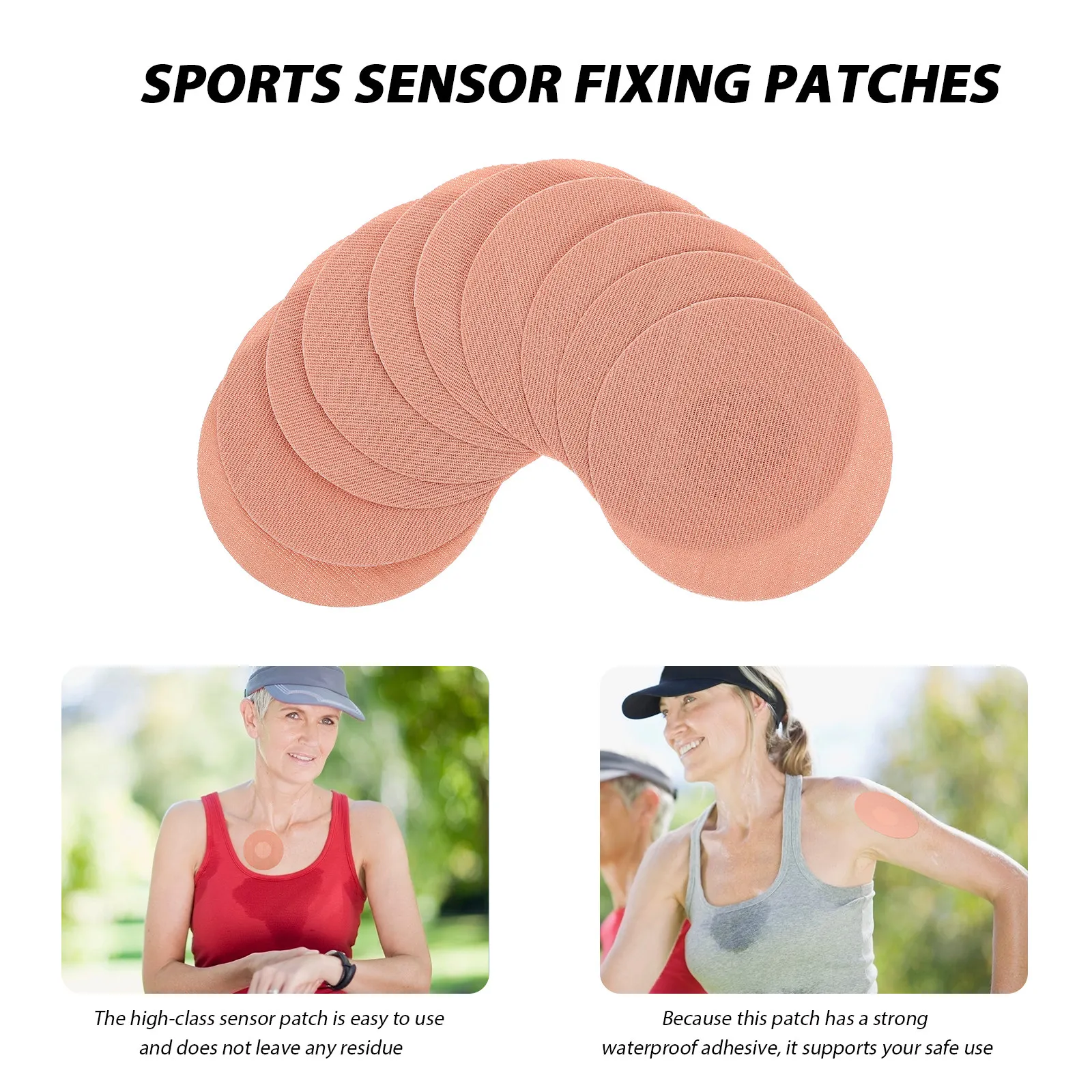 

10Pcs Sports Sensor Fixing Patches Waterproof Non-Slip Adhesive Body Sensor Skin Patches for Fitness Running Cycling Sweatproof