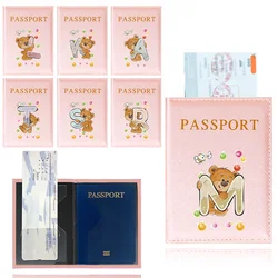 Passports Cover Passport Case Printing Bear Letter Series Passport Holder Travel Accessories Passport Protective Cover Airplan