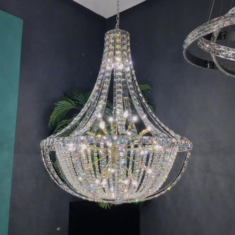 

European crystal chandeliers living room Luster Decorative lighting Hotel lobby custom lighting luxury island Fixture