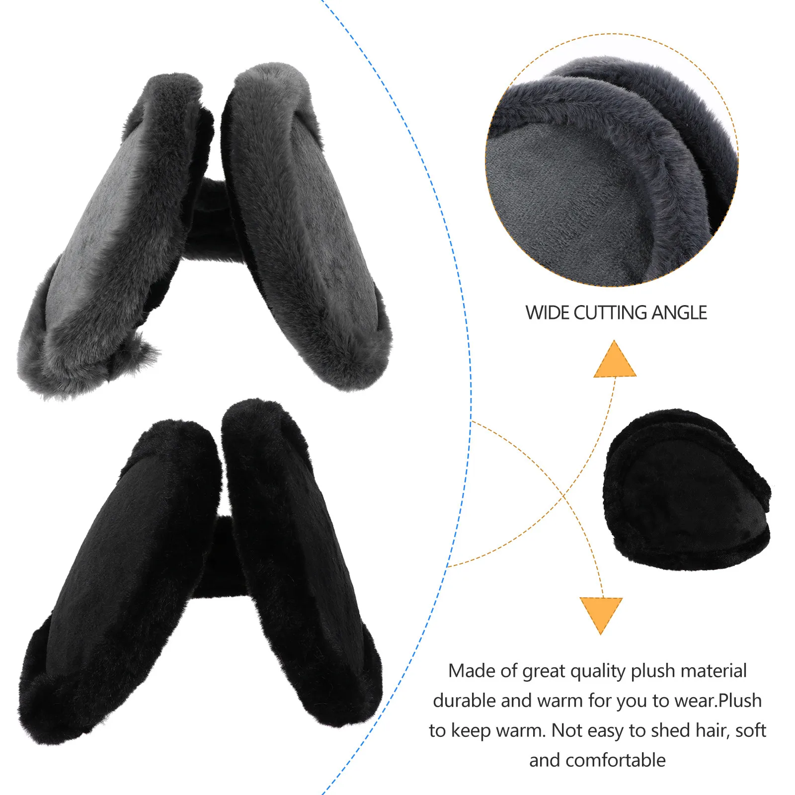 

2 шт. теплых наушников-утеплителей из премиального материала, легкие, удобные, для защиты ушей, зимние, ветрозащитные, с задним креплением, для женщин и мужчин