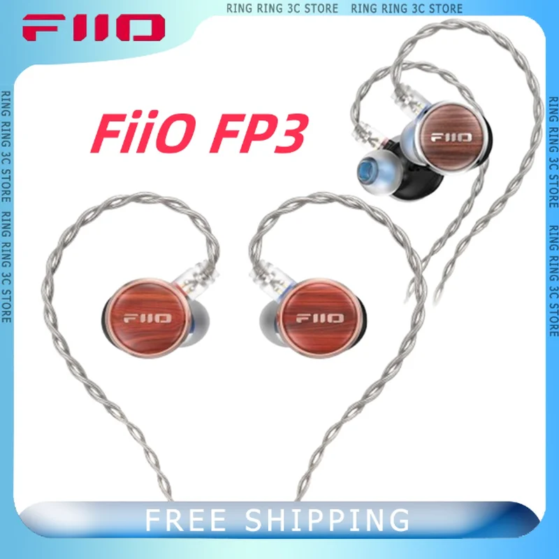 Fiio FP3 Wired Earphone In Ear 14.5mm Planar Diaphragm Driver Wood Faceplate 0.78mm 2pins Cable Custom For Audiophile Musician