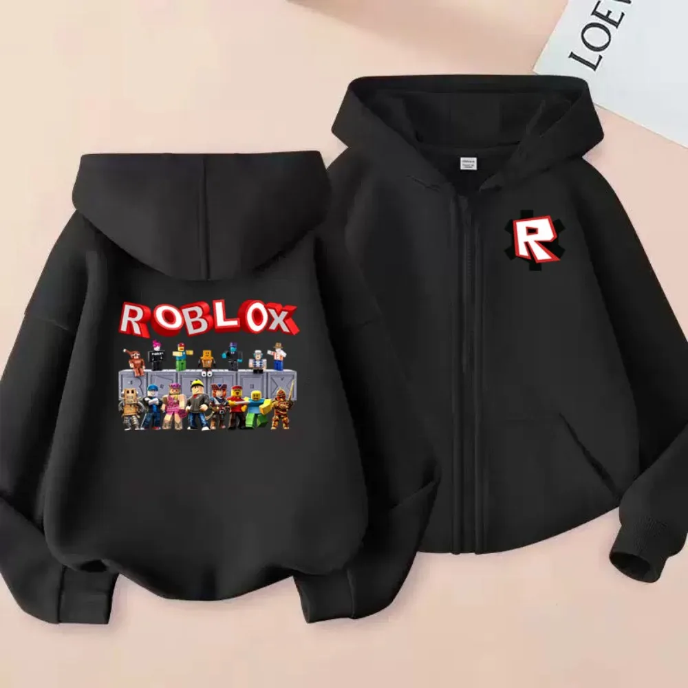 Roblox Game Animation Children Zipper Hoodies Cartoon Printed Children Clothesboy and Girl Autumn/winter Hoodie Kid Tops