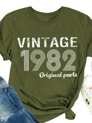 Vintage 1982 Original Print Women T Shirt Short Sleeve O Neck Loose Women Tshirt Ladies Tee Shirt Tops Camisetas Mujer