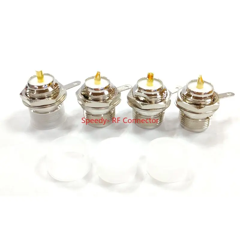 2PCS N Type Female Jack Bulkhead Panel Mount Socket Connector L16 N Female Bulkhead Panel Solder Chassis Coaxial Brass Copper RF
