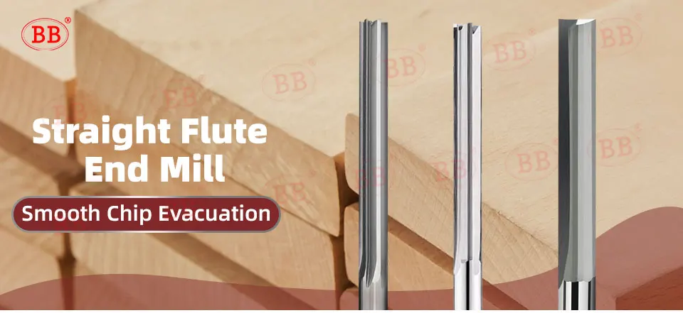 BB Straight End Mill 2 Flöten 4F 6F Slot Vollhartmetall-Fräser 4 6 8 12 Schaft CNC-Gravierfräser MDF EVA-Schaum – Detail 1