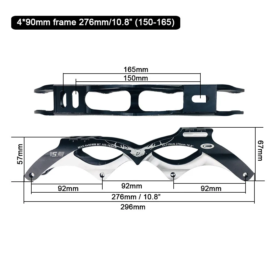 Original Cityrun Inline Speed Skates Frame, 4x110/100/90 mm  Roller Skates Base, CNC Inline Skates Chassis