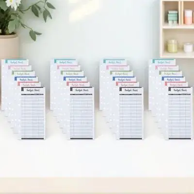 

24Pcs Budget Cards Six-Holes Portable Budget Sheets Expense Tracking Planner Cash Binder Refill Office Supplies