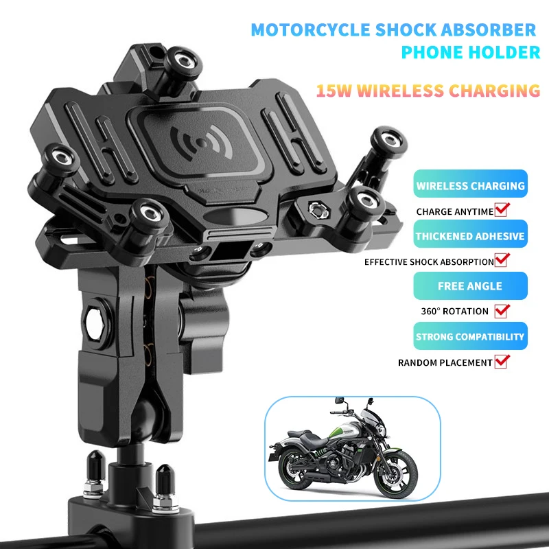 Motorcycle Mobile Phone Holder Wireless Charging For Kawasaki Z125 z250sl J300 ER6N ER-6N VERSYS 1000 X300 Accesorios Bracket