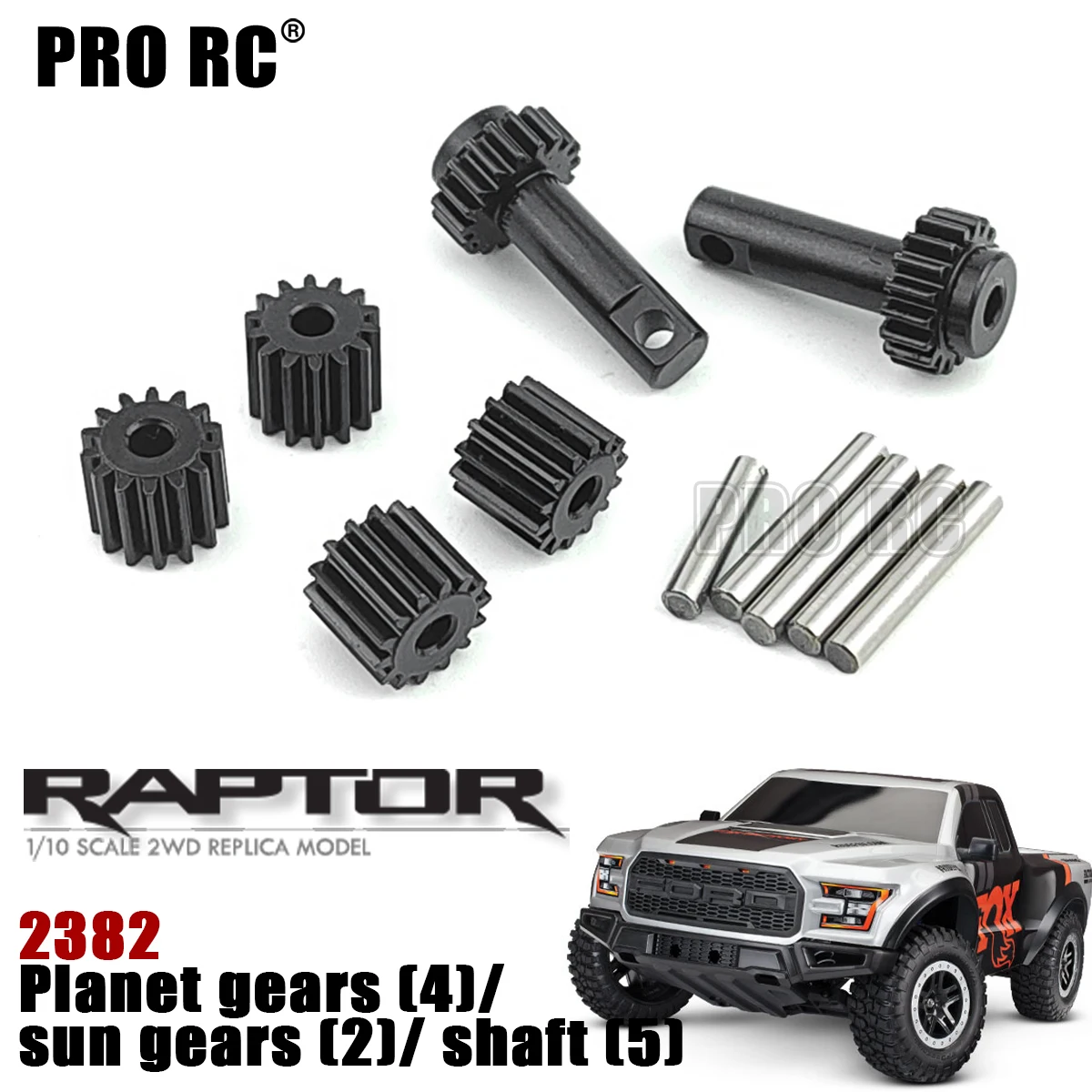 Juego de engranajes Planet & Sun de acero HD, con eje 2382, para Traxxas 1/10, Ford F-150 Raptor, pieza de coche Rc, 1 Juego