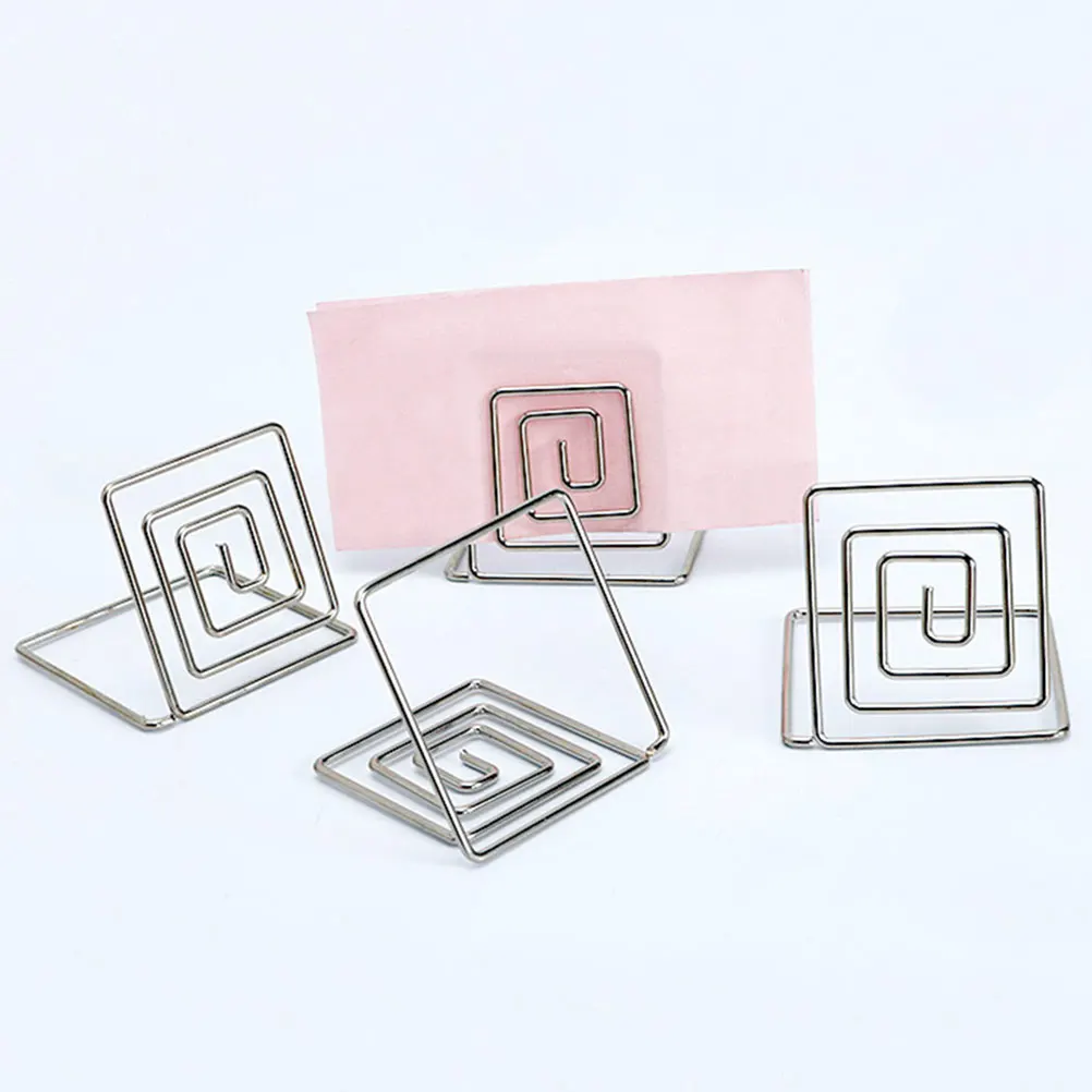 

16 pcs Table Memo Memo Holder Square Table Clip Stand For Wedding Party Decorations Reusable Note Clip Flat Base