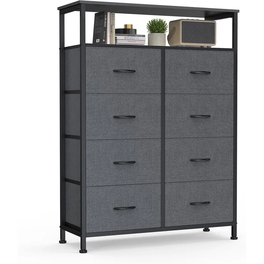 

abric Drer or Bedroom with 8 Ders, Tall 8-Der Chest o Ders with Raised Shel, Storage Tower with abric Bins or Closet Organizatio