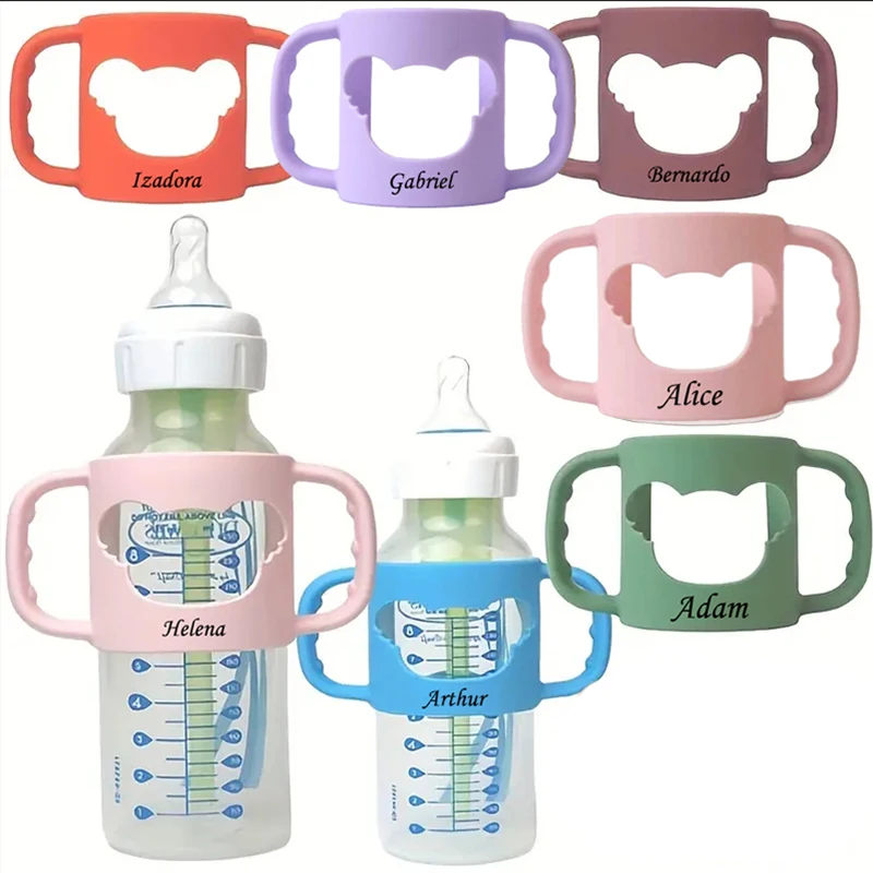 Customized universal bottle handle with any name, suitable for all kinds of 5CM and above bottles, all silicone handle