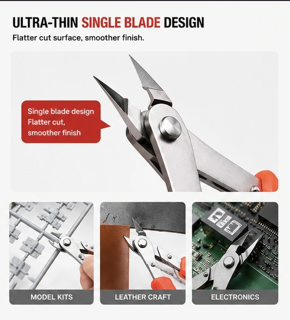 Hobby Mio Tools Stainless Steel Ultra-thin Single-edged Pliers Entry Recommended Hm-103