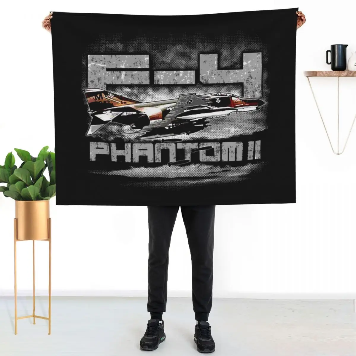 

F-4 Phantom II Throw Blanket Compact Warm Blanket for Car Road Trip