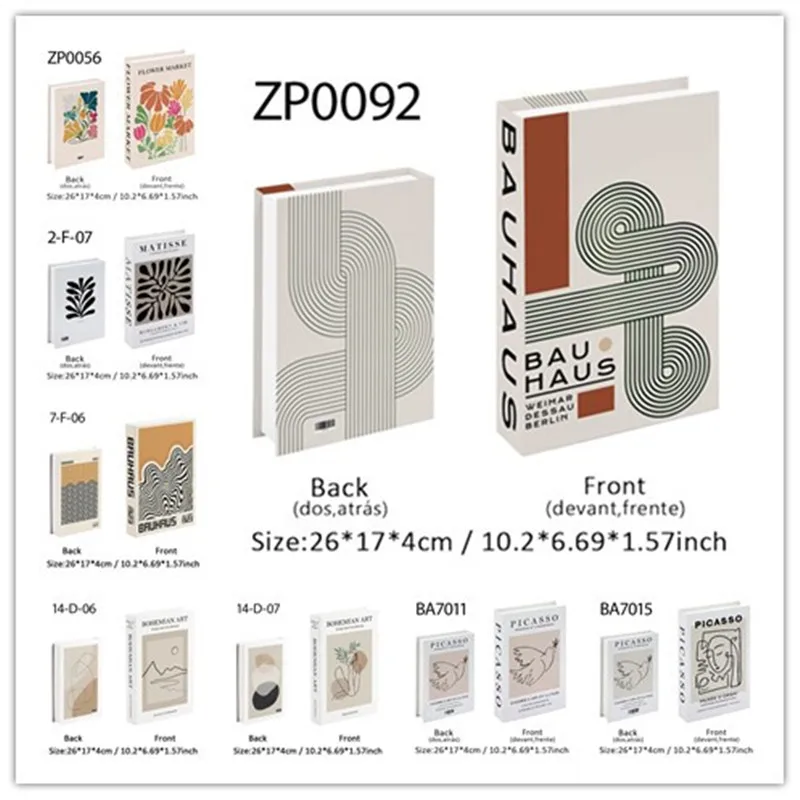 

Matisse Picasso Bauhaus Luxury Fake Books Decoration Abstract Decorative Books Box Design Coffee Table Shelf Bedroom Home Decor