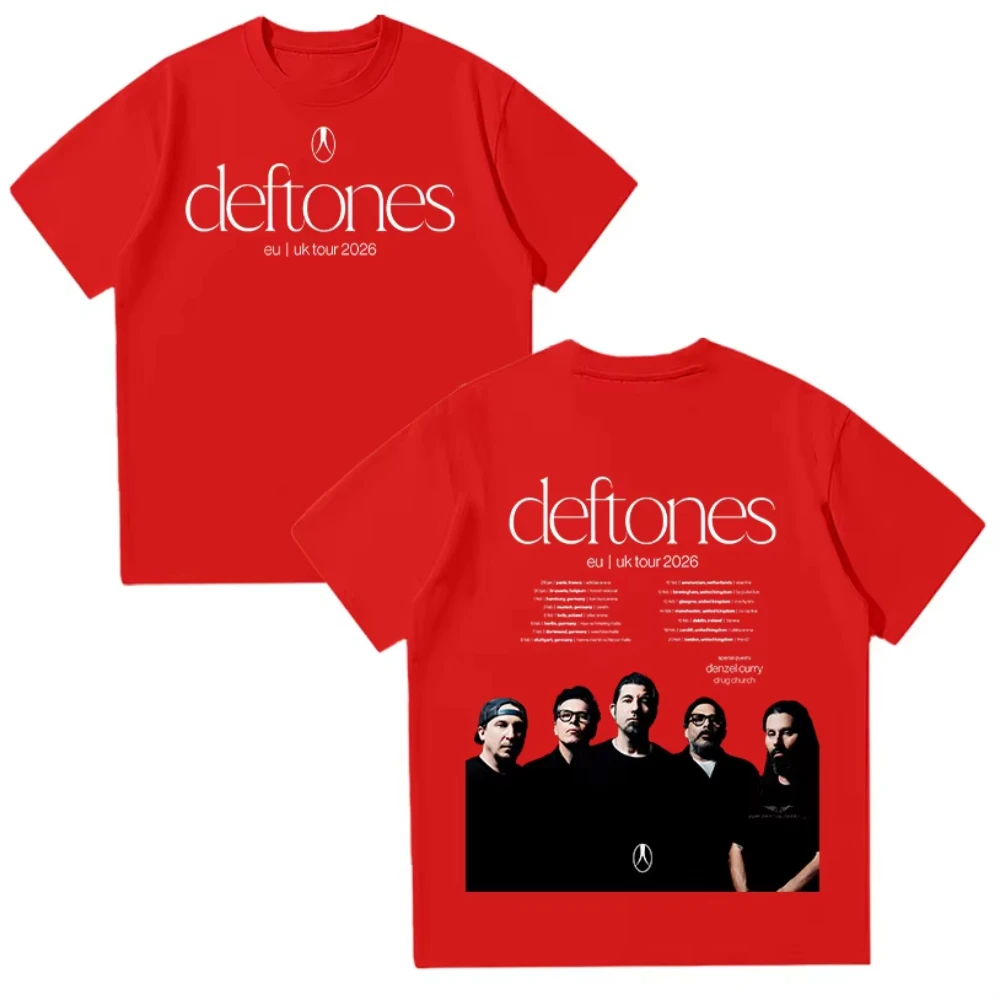 Deftones EU UK Tour 2026 T-shirts Deftones Rock Band Metal Casual