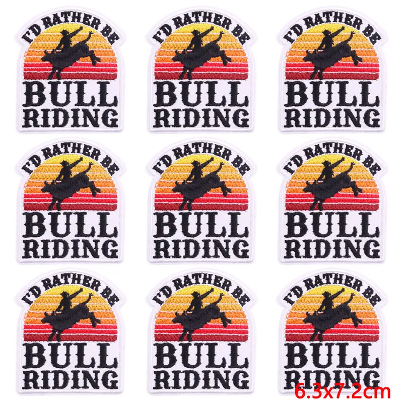 10Pcs/Lot Horseshoe Cowboy Boot Embroidered Patches On Clothes Westcowboy Patch Iron On Patches For Clothing Stickers Badges