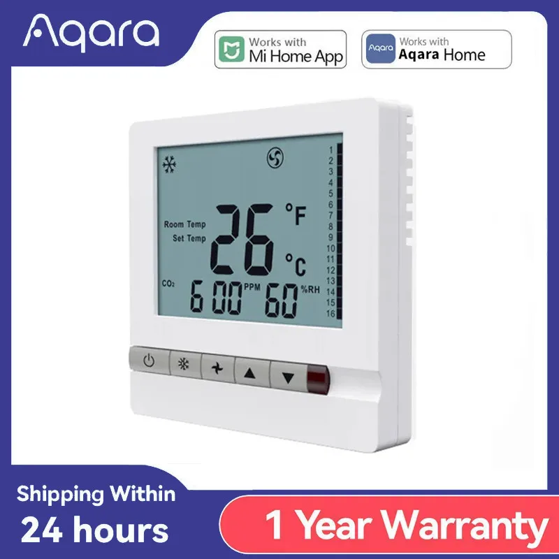 Aqara Thermostat S2 Central Air Conditioning Controller Floor Heating Controller Work For Xiaomi Mijia Mi Home APP Smart Home