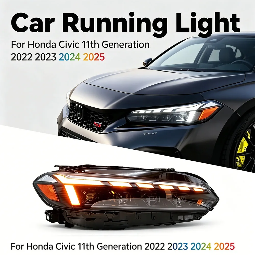 

Front Headlight Assembly Plug Play for Honda Civic 11th Generation 2022 2023 2024 2025 Car Running Light Auto Accessories Tuning
