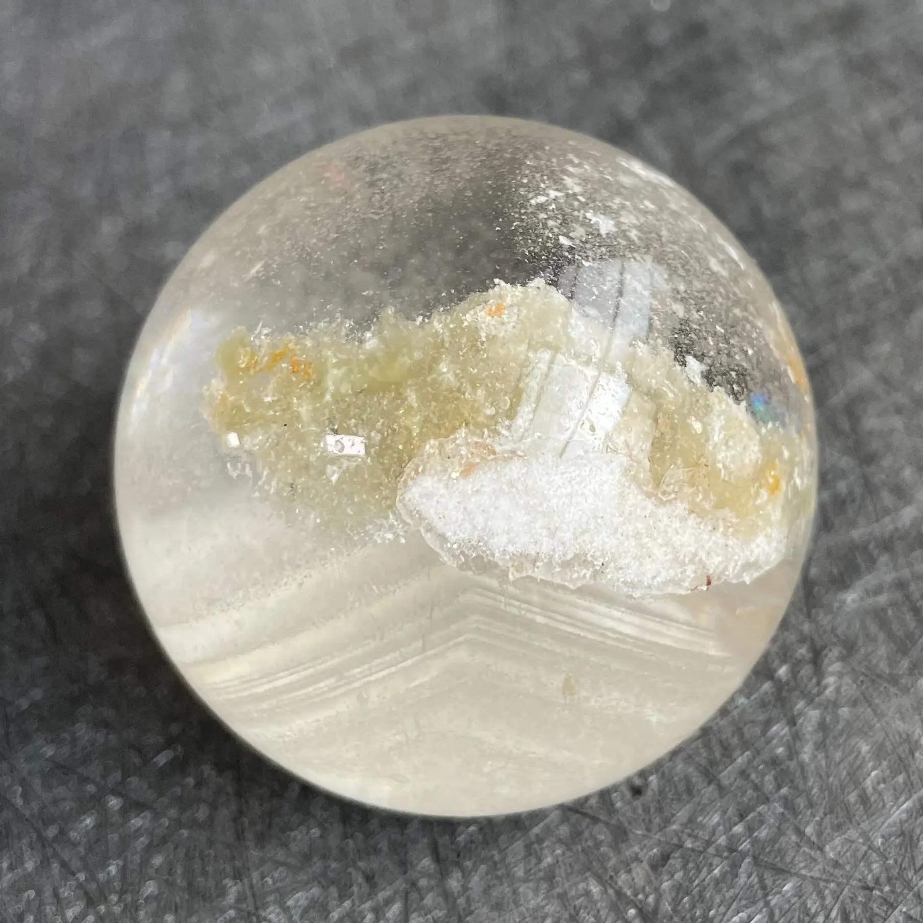 

185g Natural Crystal Ball Green Phantom Sphere Rock Decoration Rough Polished Quartz Stone Healing W13