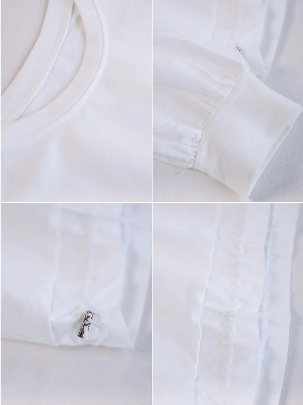 الكورية Sle طول الكتف Sve جولة Ne طويلة irt المرأة تنوعا Faionable ربيع الخريف تصميم صغير تحسس irt الأعلى #4