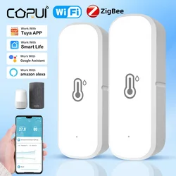 Tuya-Zigbee/WIFI 온도 및 습도 센서, 스마트 홈 온도계, 실내 모니터, 스마트 라이프 알렉사 구글 앨리스