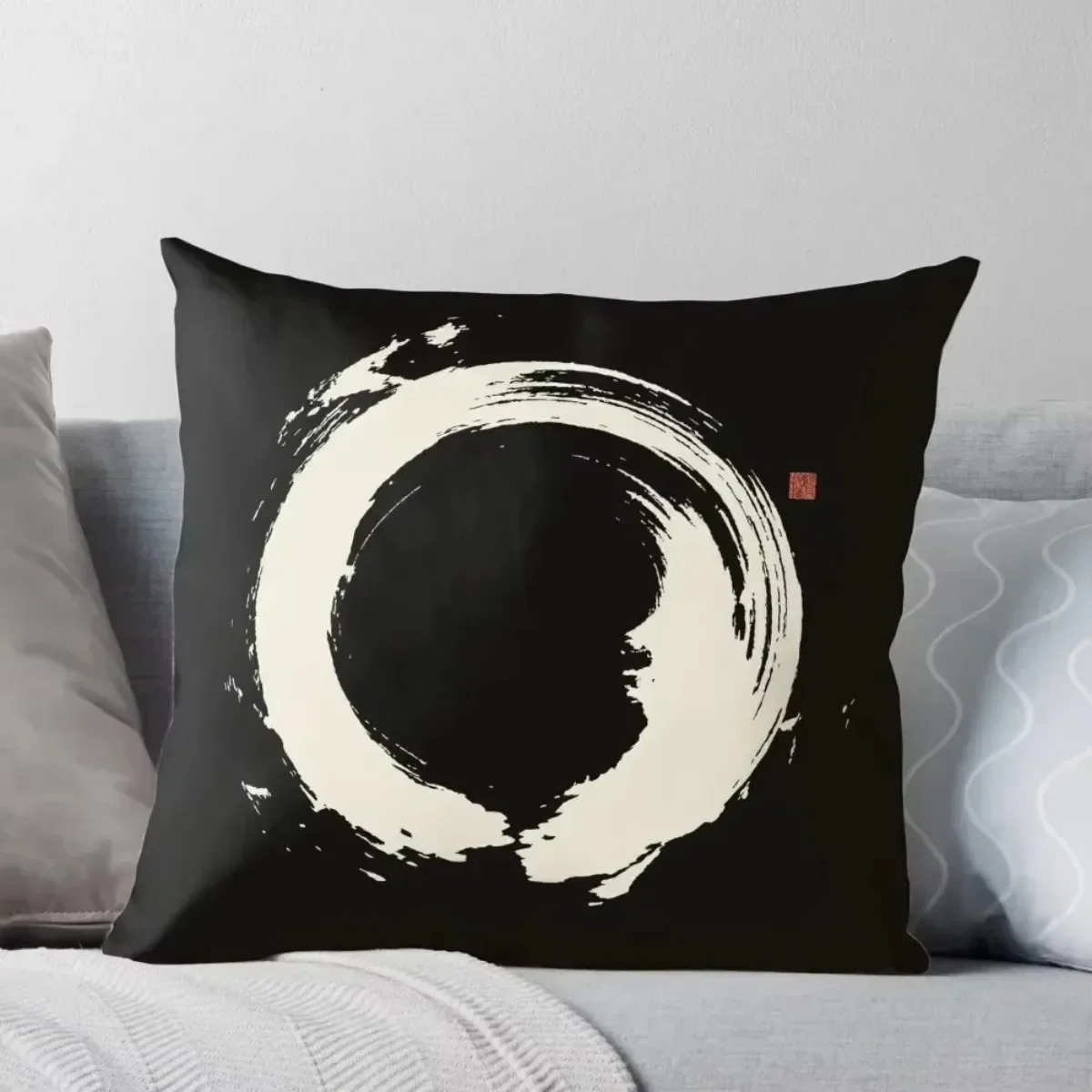 Japanese Zen Circle Pillow Pillowcase Cushion Cover Home Decorative Sofa Pillow Cover Cushion Cover 40x40cm 16x16Inch 45x45cm