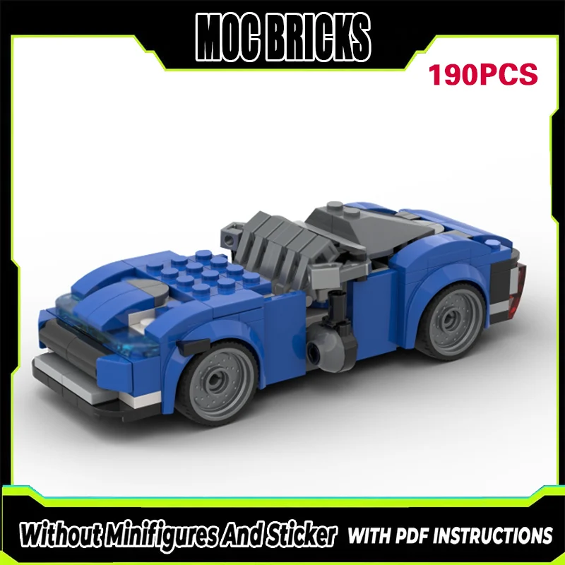 

Модель гоночного автомобиля MOC, конструктор из строительных блоков, синий модифицированный кабриолет, модульная технология, подарки, праздничные наборы для сборки, детские игрушки