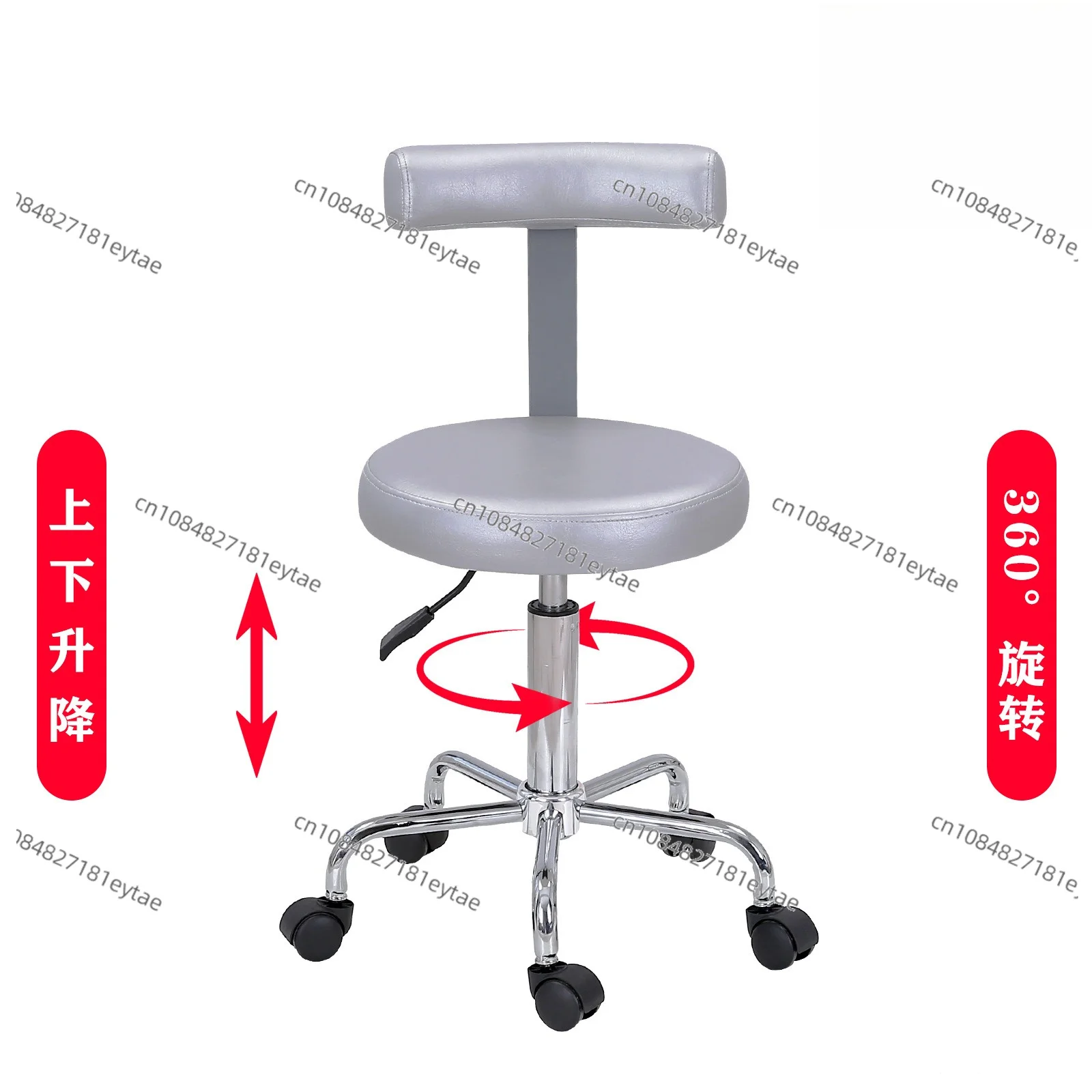 Height Adjustable 360 Rotating Hairdressing Chair with Backrest for Salon Barber