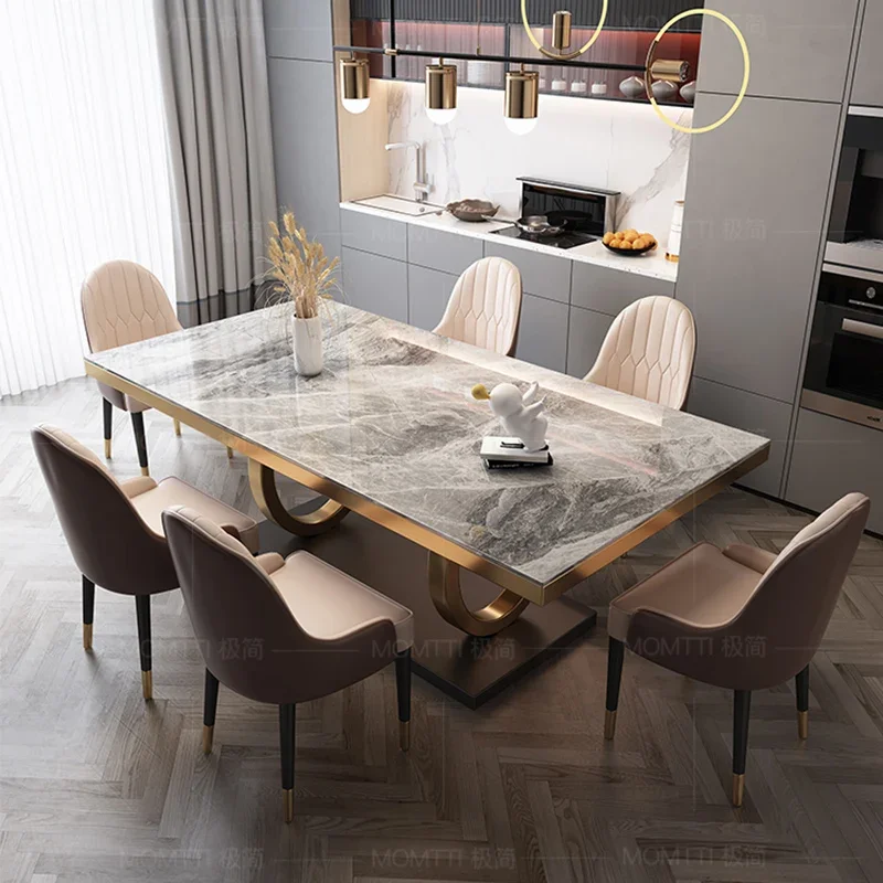 

6 People Kitcjen Dining Table Set Coffee Console High Marble Side Table Eat Top Multifunctional Muebles Para El Hogar Furniture