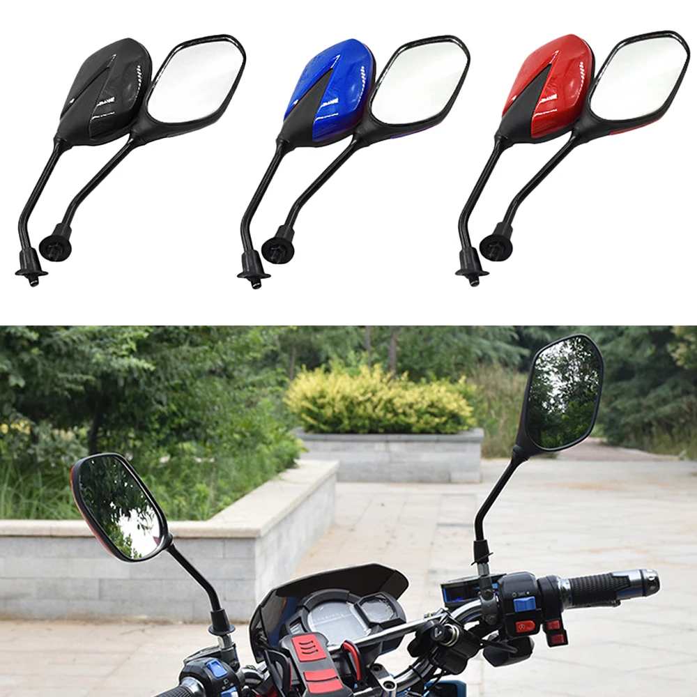 2Pcs Universial Motorcycle Rearview Mirror Scooter E-Bike Rearview Mirrors Electrombile Back Side Convex Mirror 8mm Screw