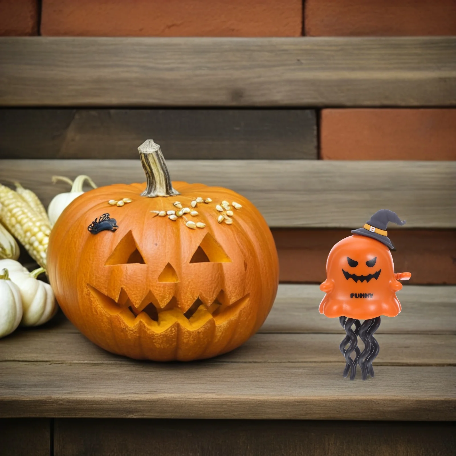 Halloween Wind-Up Tanzen Octopus Kürbiskopf Interaktive bewegliche Krabbelgeist Meerestierfigur Kinder Partybevorzugung