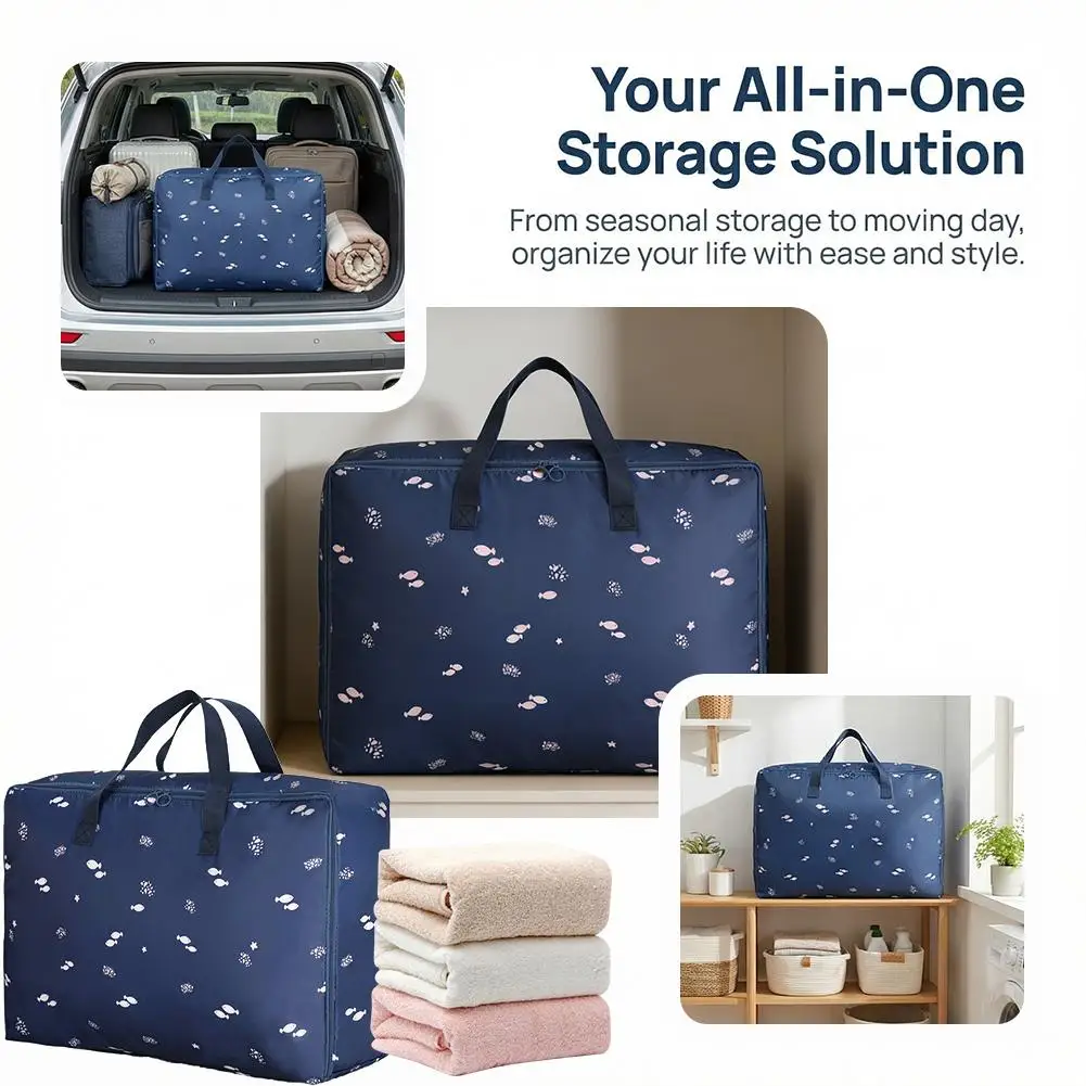 Thickened Large Capacity Waterproof Quilt Storage Bag Storage Clothing Bag Clothes Heavy Bag Finishing Storage Baggage Flor P7N5