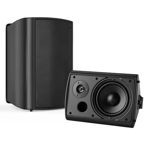 Herdio 6.5'' 400W 2PCS Outdoor Speakers Wired Waterproof With Powerful Bass Wall Mount Speakers For Patio Garage Covered Deck