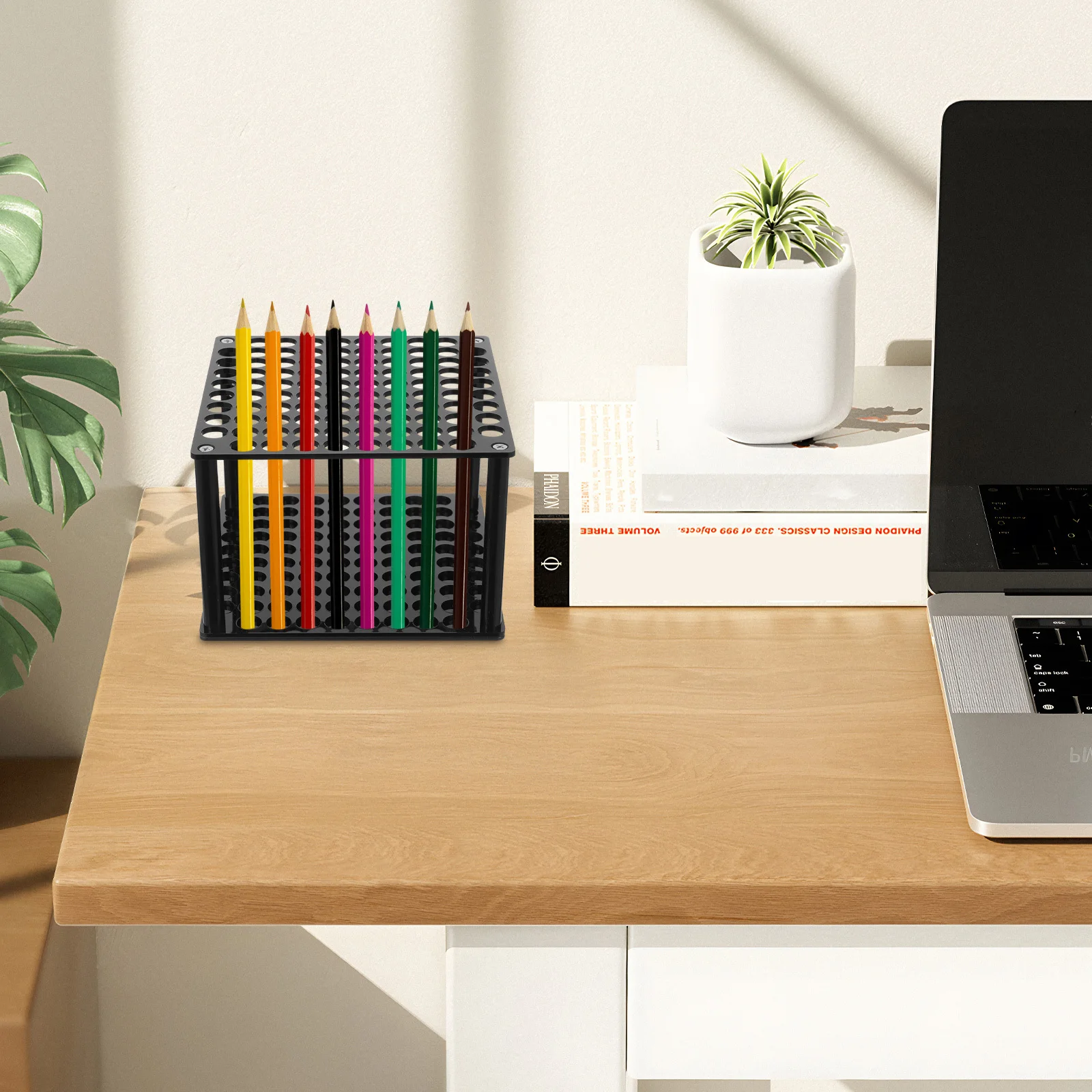 

Acrylic Brush Rack Holder 96 Hole Marker Pencil Storage Organizer Desk Stand for Art Supplies Painting Tools Professionals