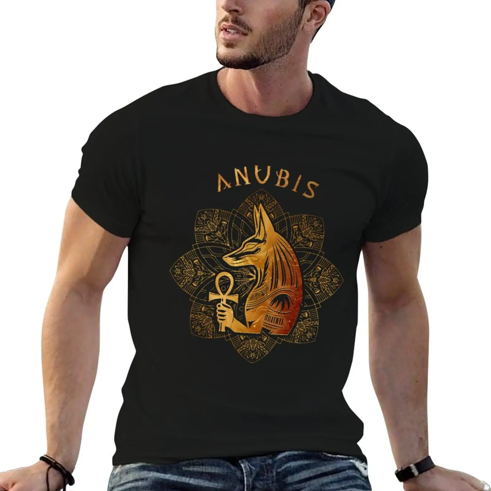 Anubis, the Jackal-Headed God of the Dead - Egyptian Mythology T-Shirt t shirts for man cotton man t shirts graphic T-Shirt