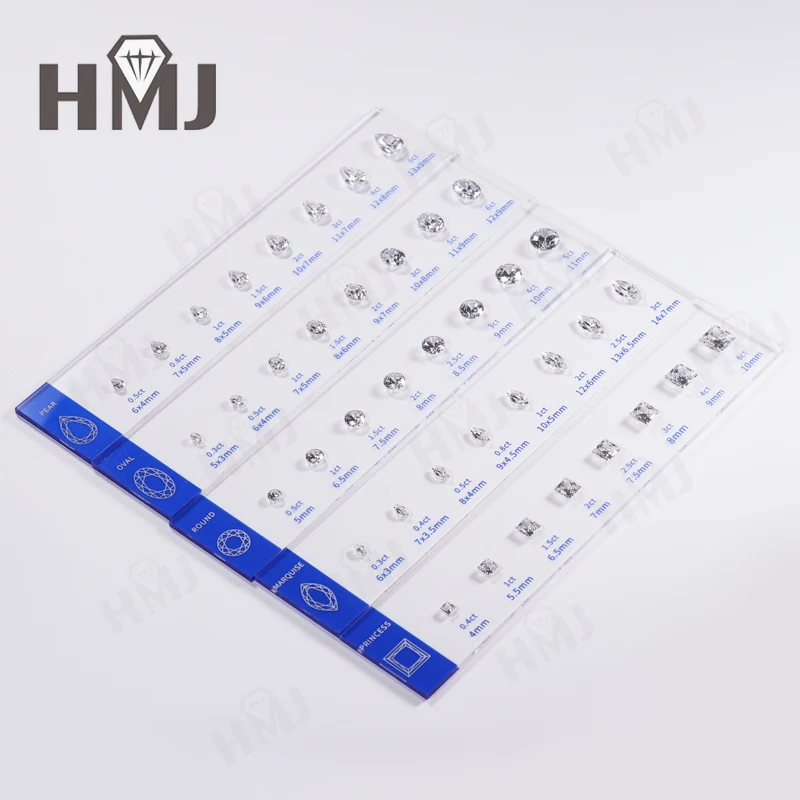HMJ Jewelry Setting Gemstones Size Diamond Carat Ring Sizer Tester Guideline Tools Comparison Jewerly Dealer Tools Set Wholesale