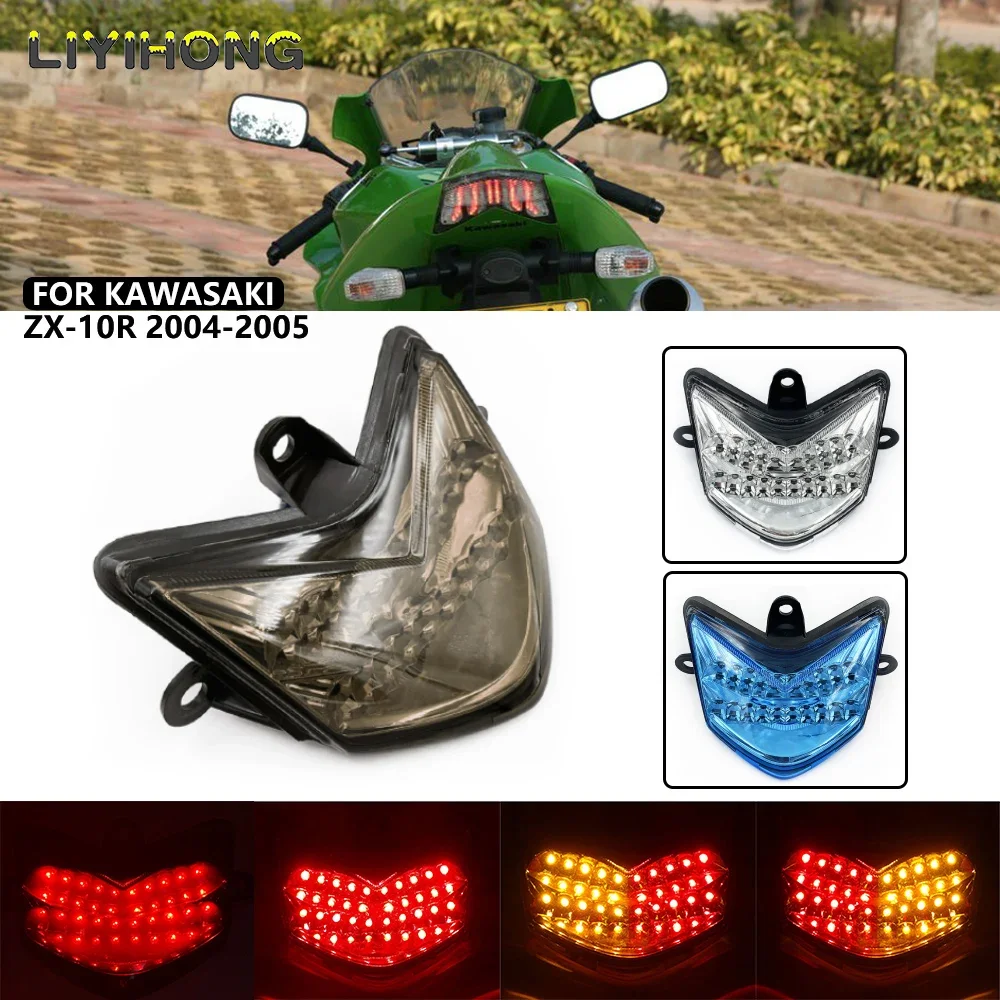 Motorcycle LED Integrated Rear Tail Light Taillight with Turn Signals Lamp For Kawasaki 2004 2005 ZX10R ZX-10R ZX 10R 04 05