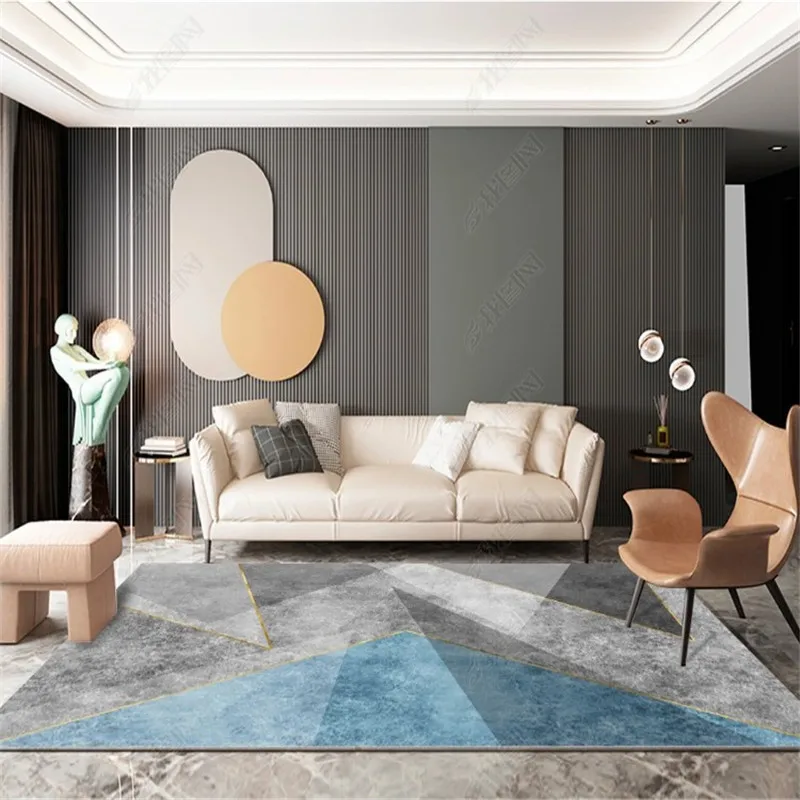 VIKAMA Modern Geometric Carpet - a Durable And Stain-Resistant Home Decoration Floor Mat, Suitable For Bedrooms And Living Rooms