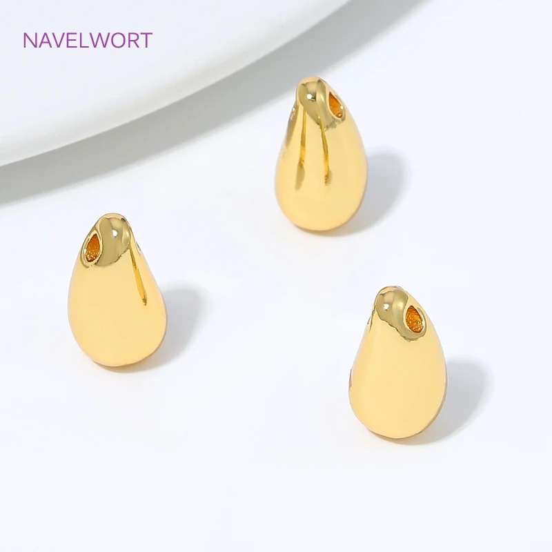 18K Gold Plated Brass Water Droplet Pendants Tail Beads,Decorative Pendants For Jewelry,DIY Earring Necklace Making Findings - view 4