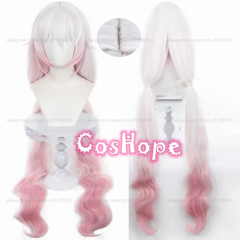COSda@Theresa Apocalypse Cosplay Perücke 125 cm Silber Weiß Rosa Farbverlauf Perücke Cosplay Anime Hitzebeständige Synthetische PerückenCOSda@