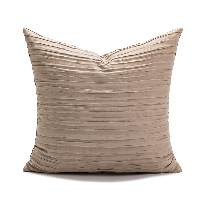 Café Brown Sofa Pillow Backrest Window  Living Room High-End Feelings Retro Khaki Color Home Decorative Cushion Cover