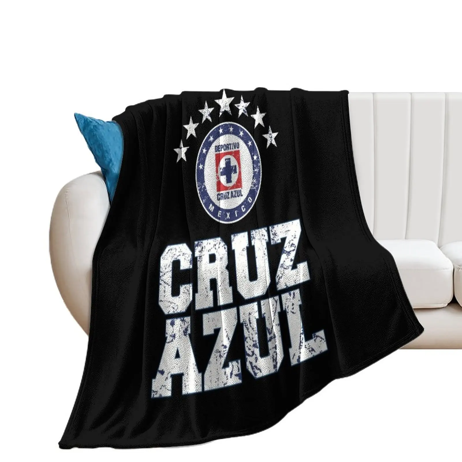 

Cruz Azul Mexican Soccer Team Family Gift Throw Blanket Plaid Bed linens Camping Blankets