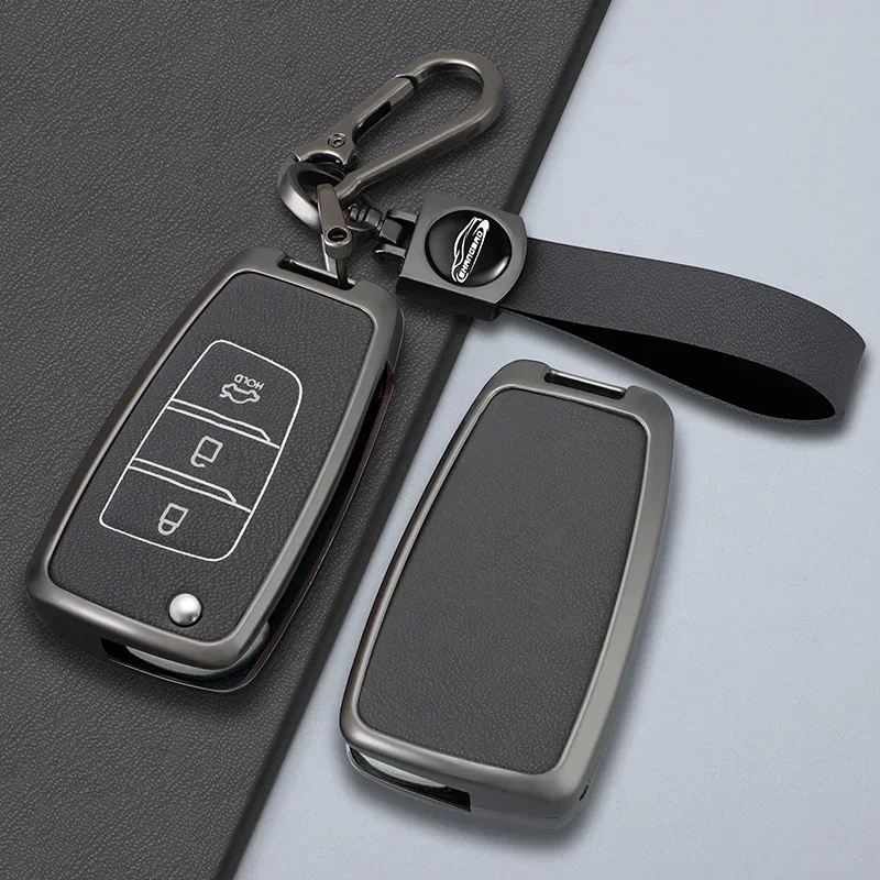 

Car Key Case Cover For Hyundai Sonata Solaris Solarium 2017 2018 2019 2020 Fe Verna Tucson I35 I40 Genesis Shell Fob Holder