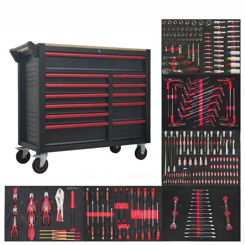 CE 2026 NewYear Promotion Large Size Accept Customization Heavy Duty Cold-Rolled Sheet Case With 258 Hand Tools Set Herramientas