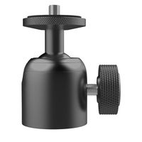 360 Degree Ball Head Rotating Mount Base Black Mini Photographic Lamp Holder Aluminum Alloy Tripod Mount Light Stand Cell Phone